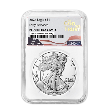 2024 Silver Eagle - Early Release In God We Trust Label - NGC PF70 Ultra Cameo
