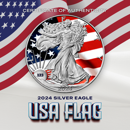 2024 USA Flag Silver Eagle - Limited Edition