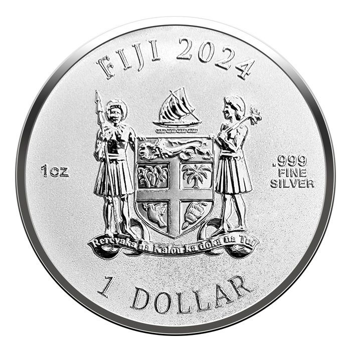 2024  Fiji Year of the Dragon 3D  1oz Silver UItra High Relief - CoinsTV