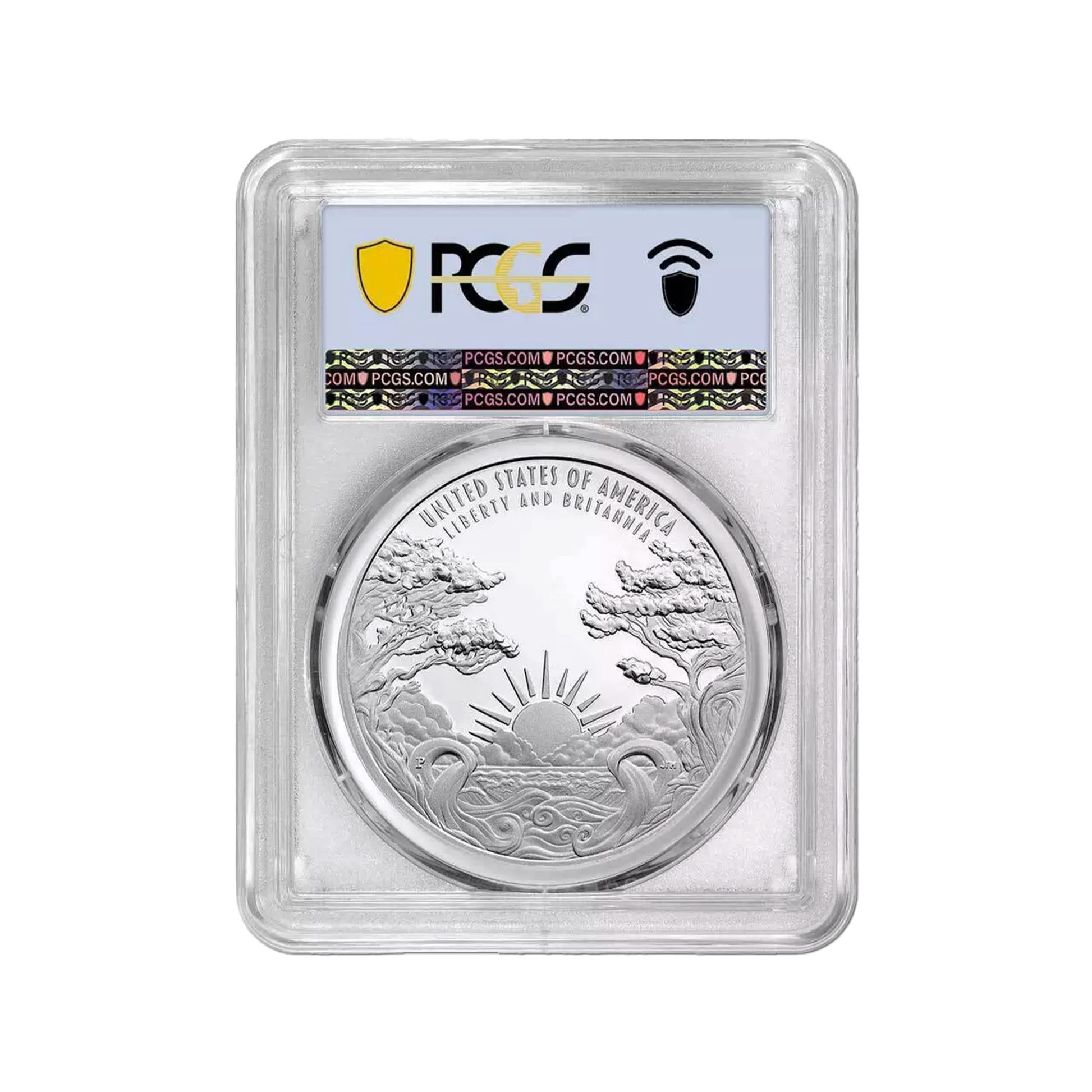 2024 P Great Britian Britannia & Liberty Medal - Flag Label - PCGS PR70DCAM First Day of Issue - CoinsTV