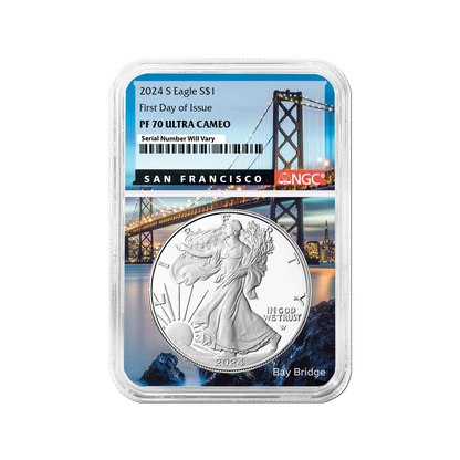2024-S Silver Eagle - San Francisco Core - NGC PF70 UCAM FDI - CoinsTV