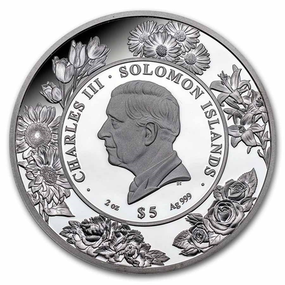 2024 Solomon Islands Daisy 2 oz Silver Proof Coin - CoinsTV