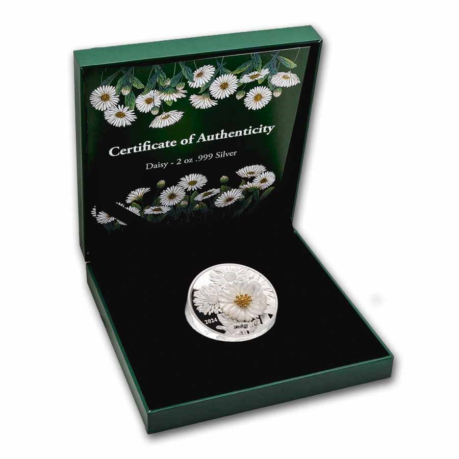 2024 Solomon Islands Daisy 2 oz Silver Proof Coin - CoinsTV
