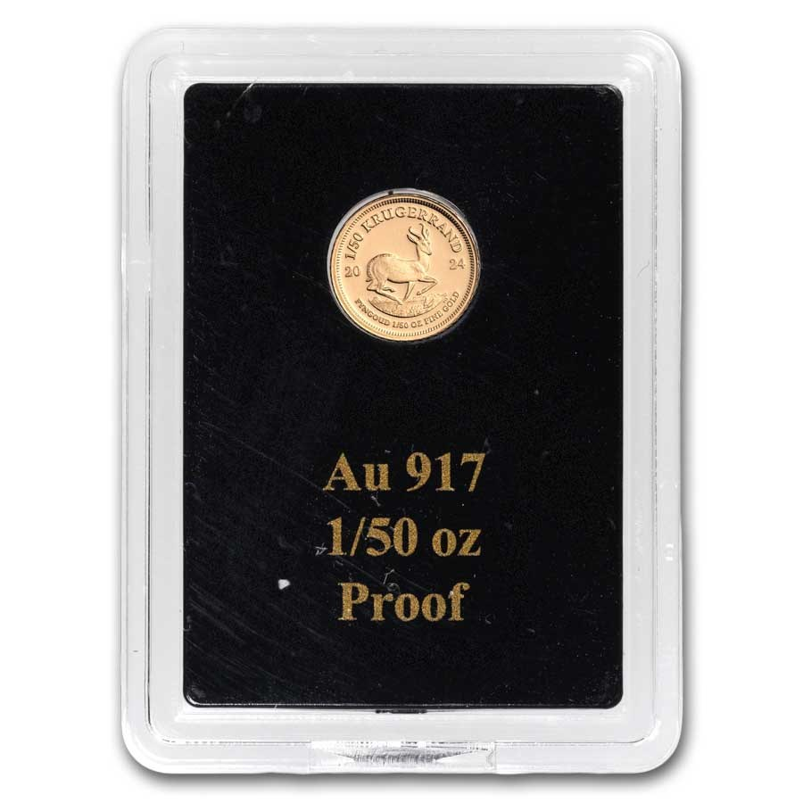 2024 South Africa Krugerrand 1/50 oz Gold Proof Coin - CoinsTV