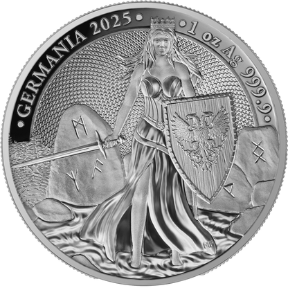 2025 Germania Lady Germania Proof 1 oz Silver Coin - CoinsTV