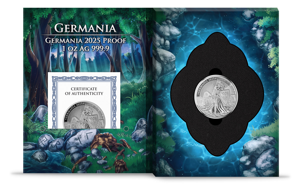 2025 Germania Lady Germania Proof 1 oz Silver Coin - CoinsTV