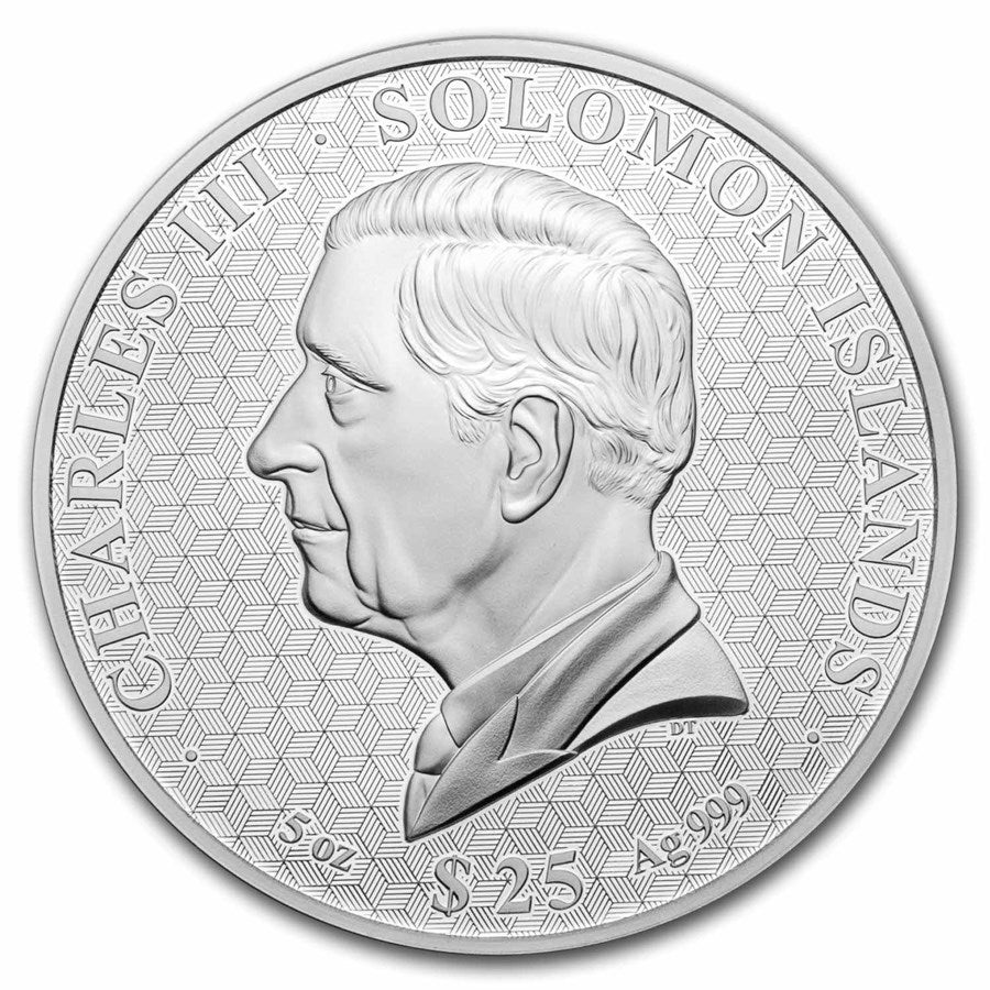 2025 Solomon Islands Mother of Pearl Year of the Snake 5 oz Silver - CoinsTV