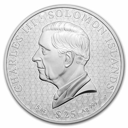 2025 Solomon Islands Mother of Pearl Year of the Snake 5 oz Silver - CoinsTV