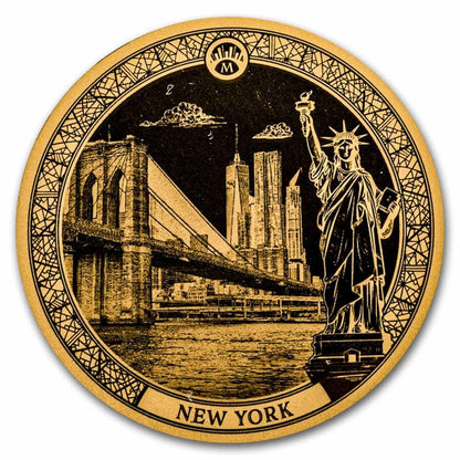 2025 Solomon Islands Metropolises of the World New York 1/100 oz Gold - CoinsTV