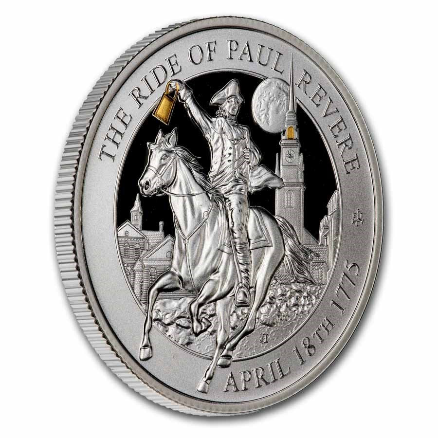 2025 St. Helena Paul Revere Midnight Ride 1 oz .999 Silver Proof Coin - CoinsTV