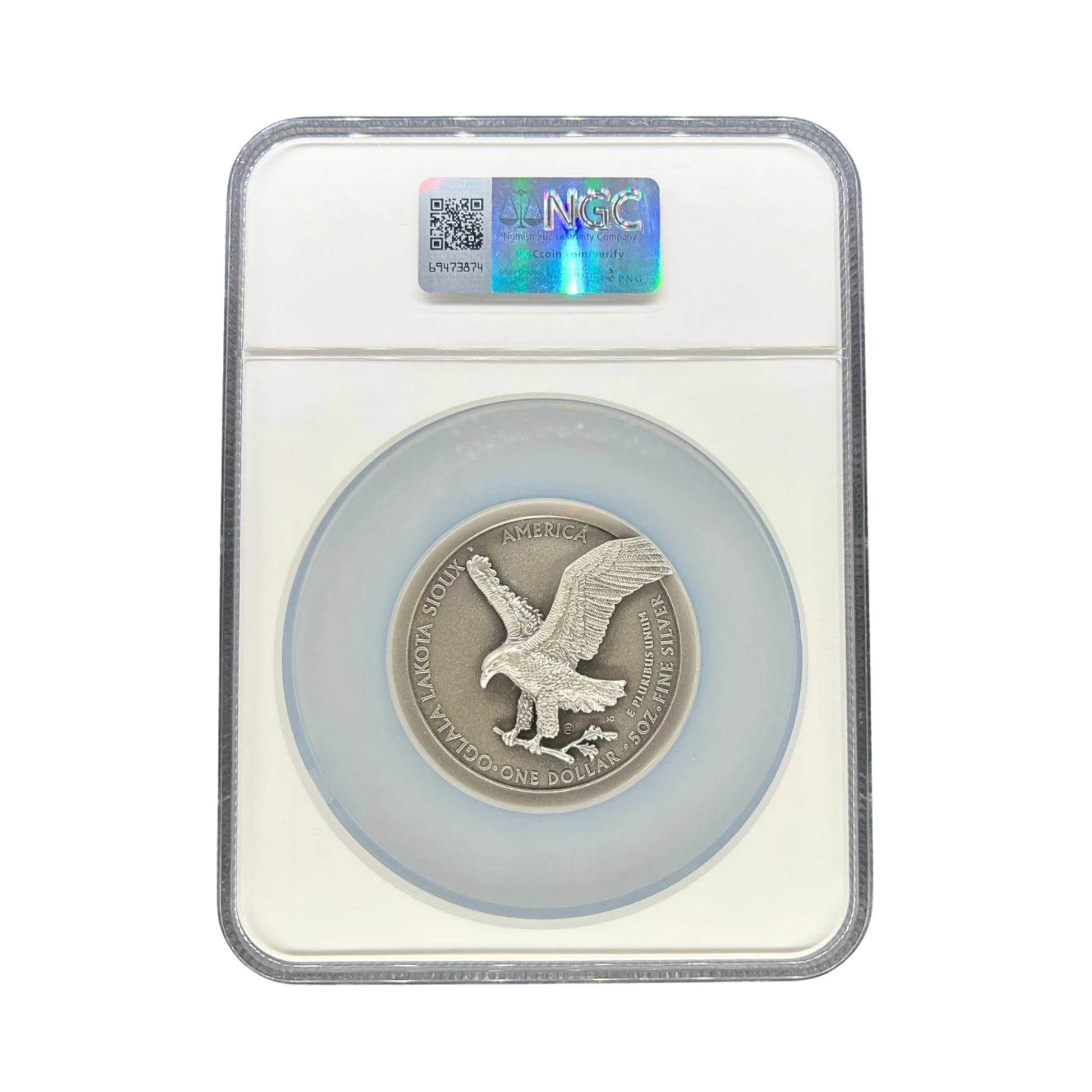 2025 Silver Eagle "Beyond Relief" 5 oz Silver - NGC MS70 Antiqued FDI Gaudioso Signed - CoinsTV