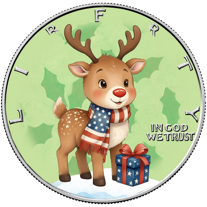 2025 Silver Eagle Christmas Ornaments - Reindeer