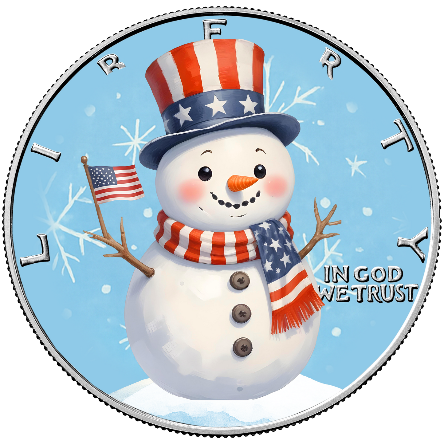 2025 Silver Eagle Christmas Ornaments - Snowman