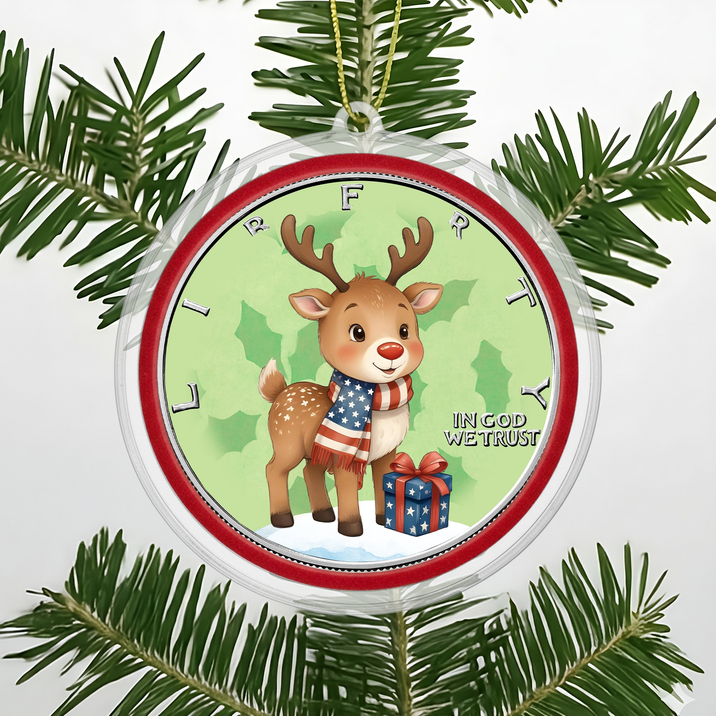 2025 Silver Eagle Christmas Ornaments - Reindeer