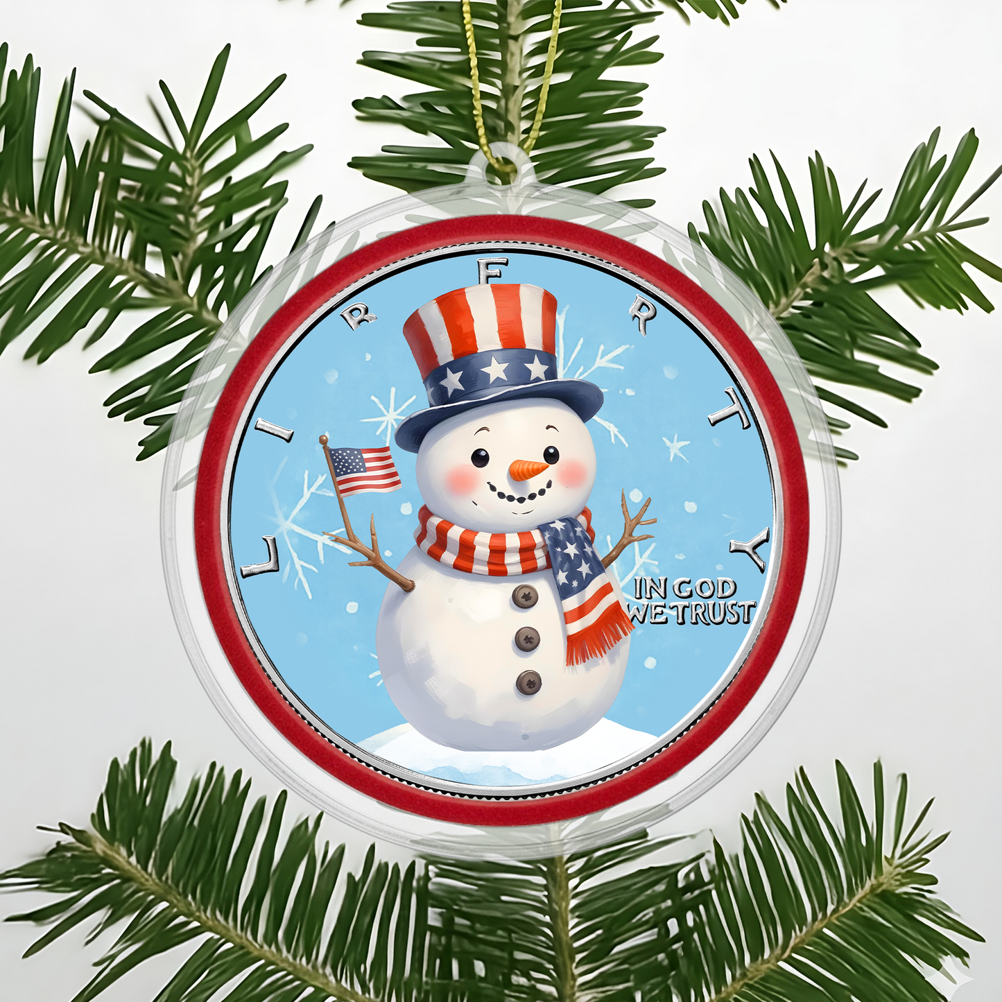 2025 Silver Eagle Christmas Ornaments - Snowman