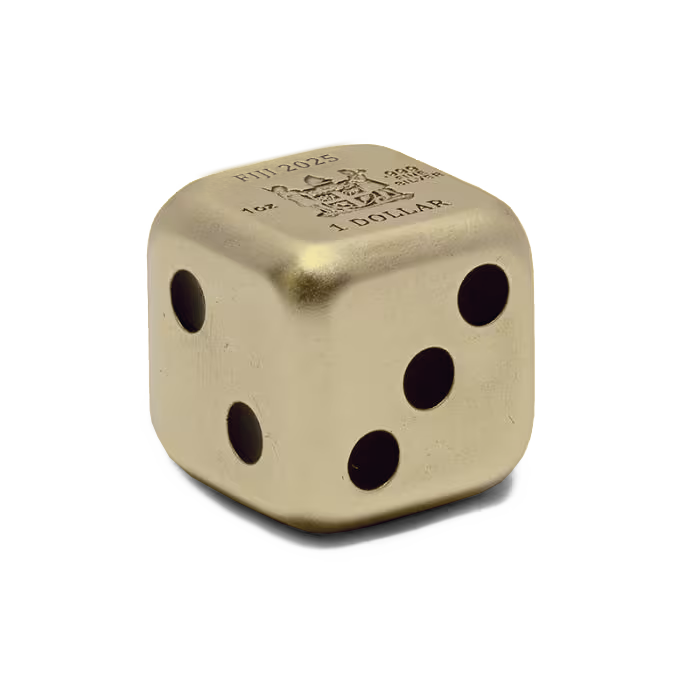 2025 Fiji Snake Dice Gold Gilded 1 oz Silver Coin - CoinsTV
