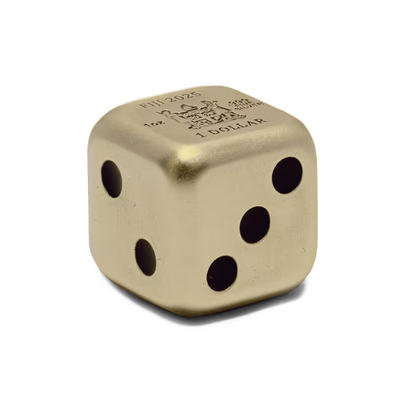 2025 Fiji Snake Dice Gold Gilded 1 oz Silver Coin - CoinsTV