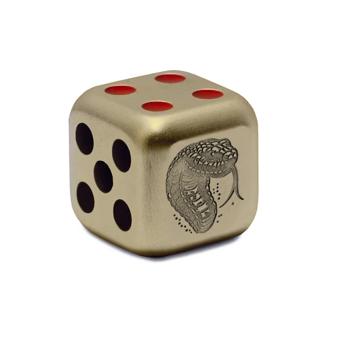 2025 Fiji Snake Dice Gold Gilded 1 oz Silver Coin - CoinsTV