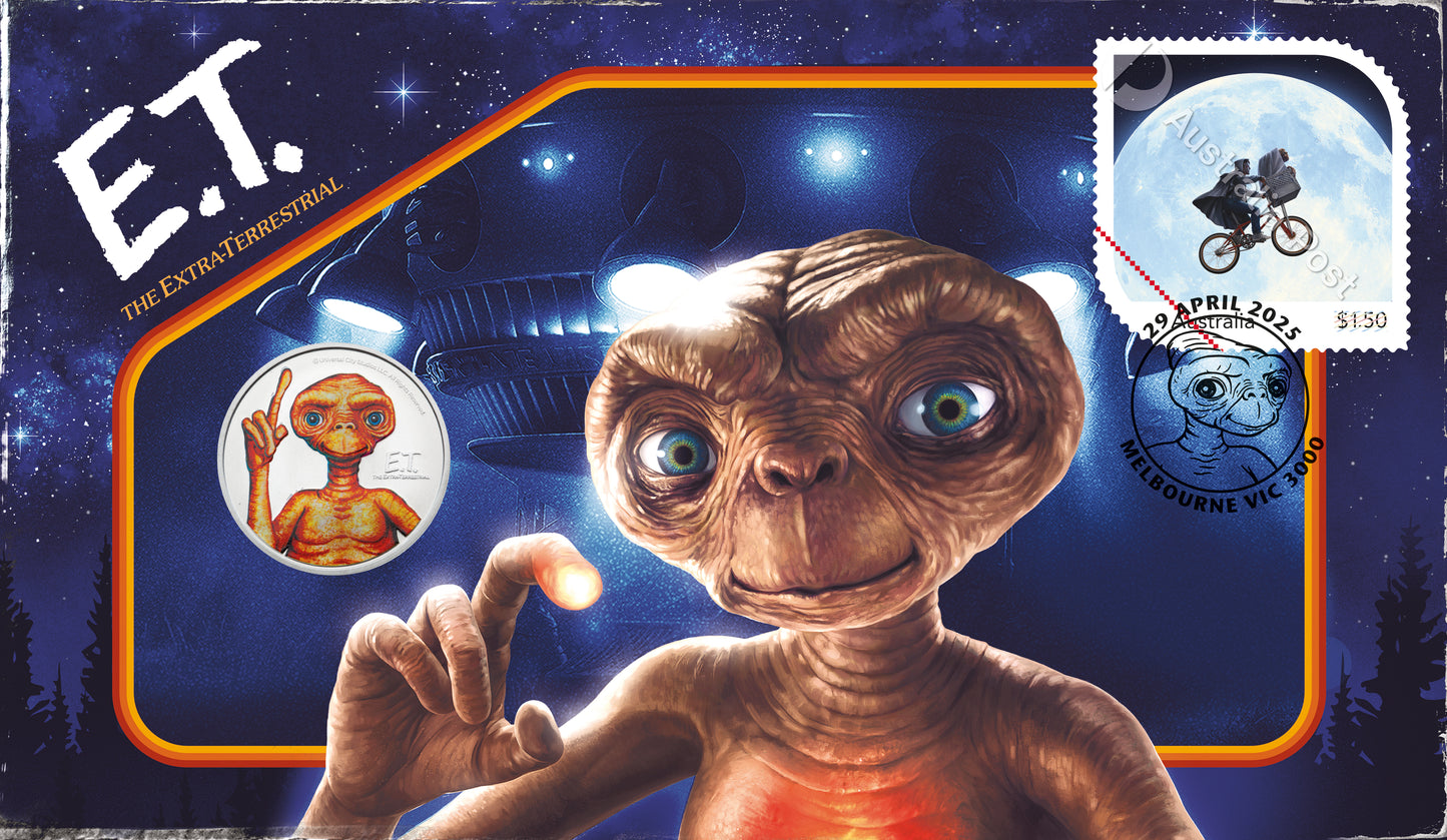2025 Niue E.T. 10g CN Coin & Stamp Set - CoinsTV