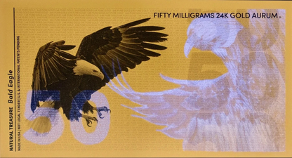 2024 Bald Eagle 50mg 24K Gold Aurum Note - CoinsTV