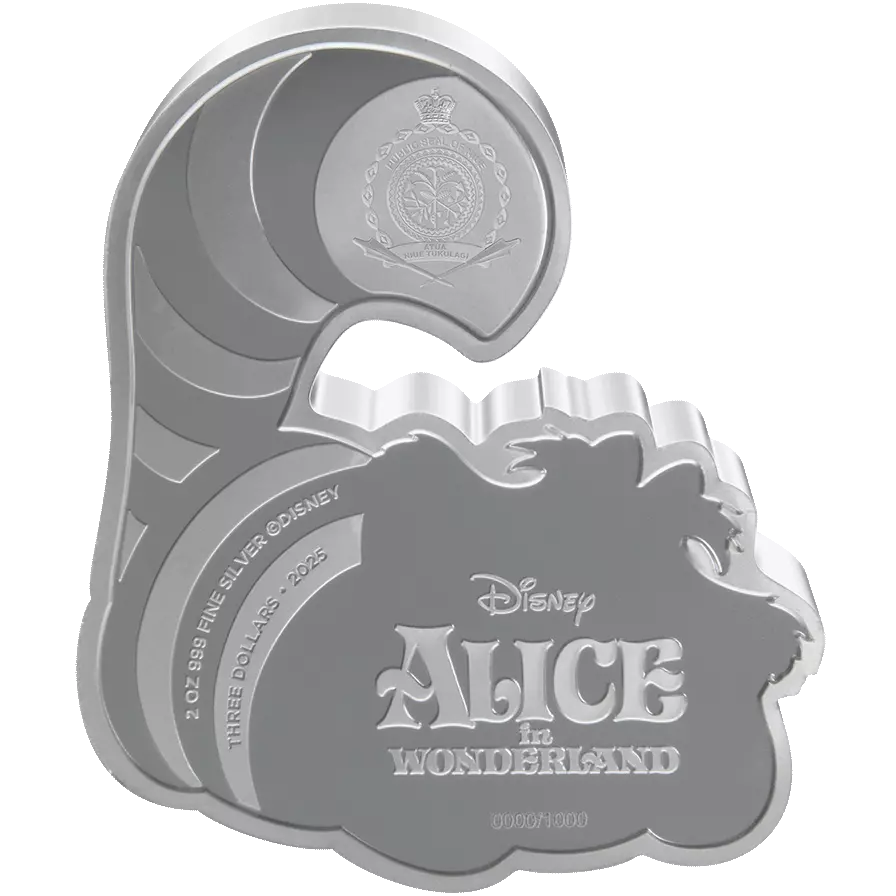 2025 Disney - Alice in Wonderland - Cheshire Cat 2oz Silver Coin - CoinsTV