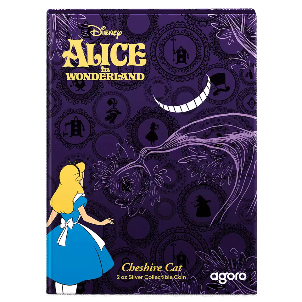 2025 Disney - Alice in Wonderland - Cheshire Cat 2oz Silver Coin - CoinsTV