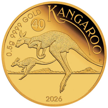 2026 Australia Kangaroo Mini Roo 0.5 gram Gold Coin in Card