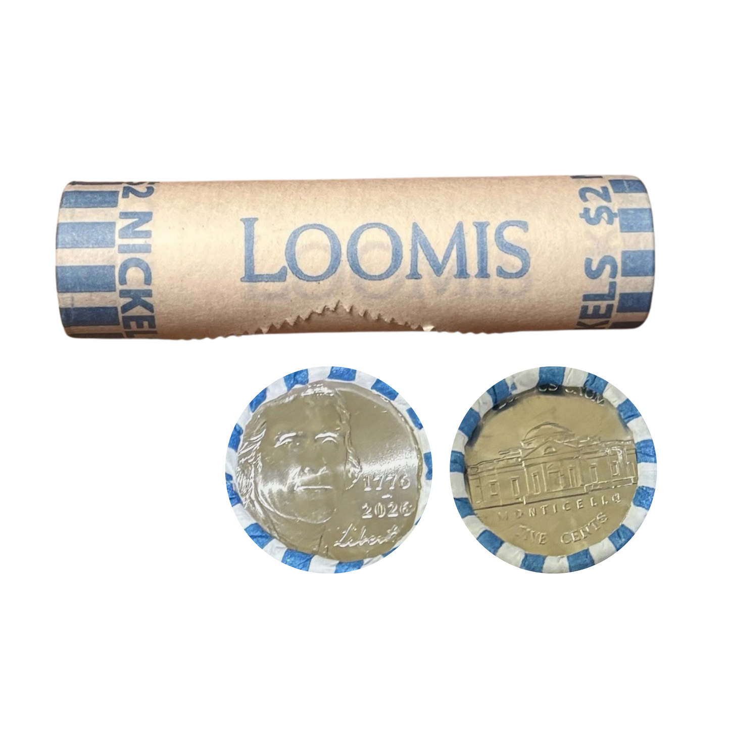 2026-D Semiquincentennial Jefferson Nickel - Original Bank-Wrapped Roll - CoinsTV