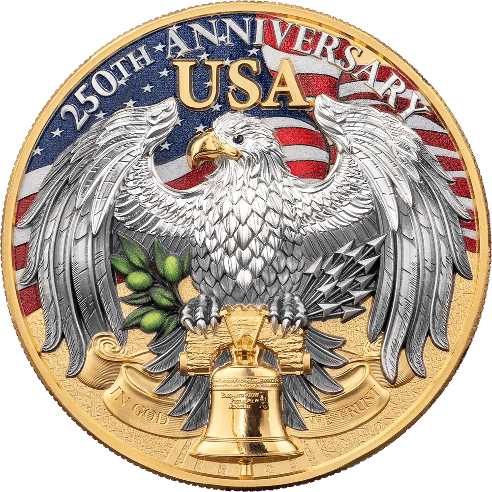 2026 Niue United We Stand 250 Years of U.S. Independence 2 oz Silver Coin - CoinsTV