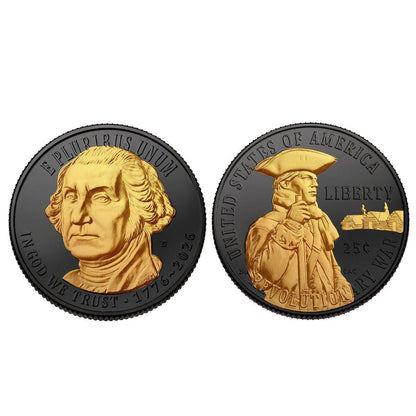 2026 D Revolutionary War Quarter Black Ruthenium & 24K Gold Highlights