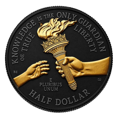 2026 Enduring Liberty Half Dollar BU - America 250 - Black Ruthenium with 24K Gold Plated Highlights w/COA - CoinsTV