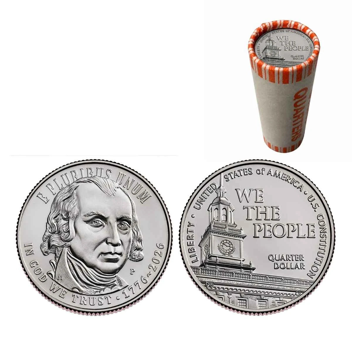 2026-P U.S. Constitution Quarter Roll BU 1776 - 2026 Dual Date - America 250