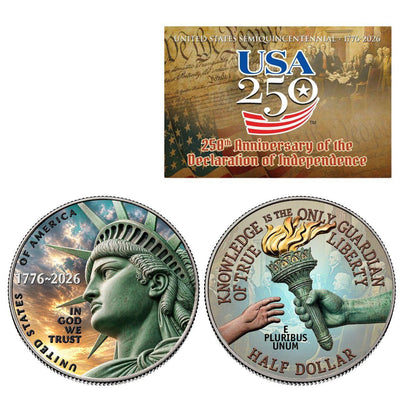 2026 Semiquincentennial Half Dollar - 250th Anniversary - Colorized - CoinsTV