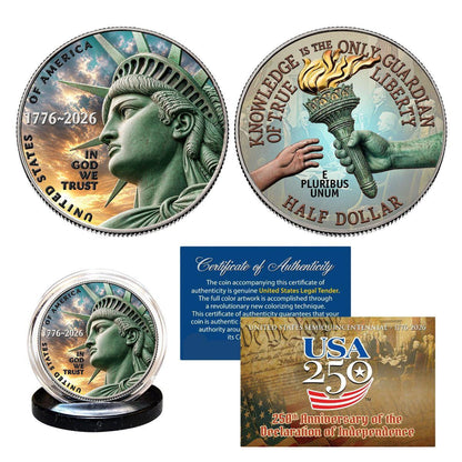 2026 Semiquincentennial Half Dollar - 250th Anniversary - Colorized - CoinsTV