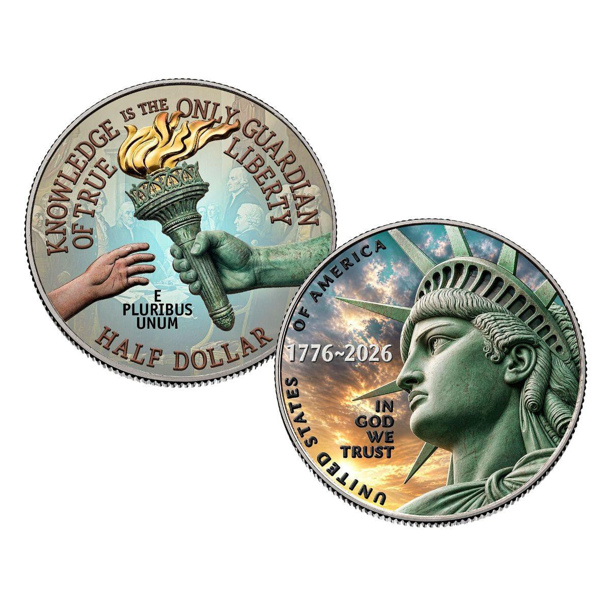 2026 Semiquincentennial Half Dollar - 250th Anniversary - Colorized