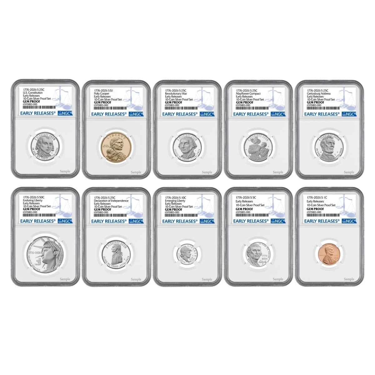 2026 Semiquincentennial Silver Proof Set - NGC GEM Proof Early Releases