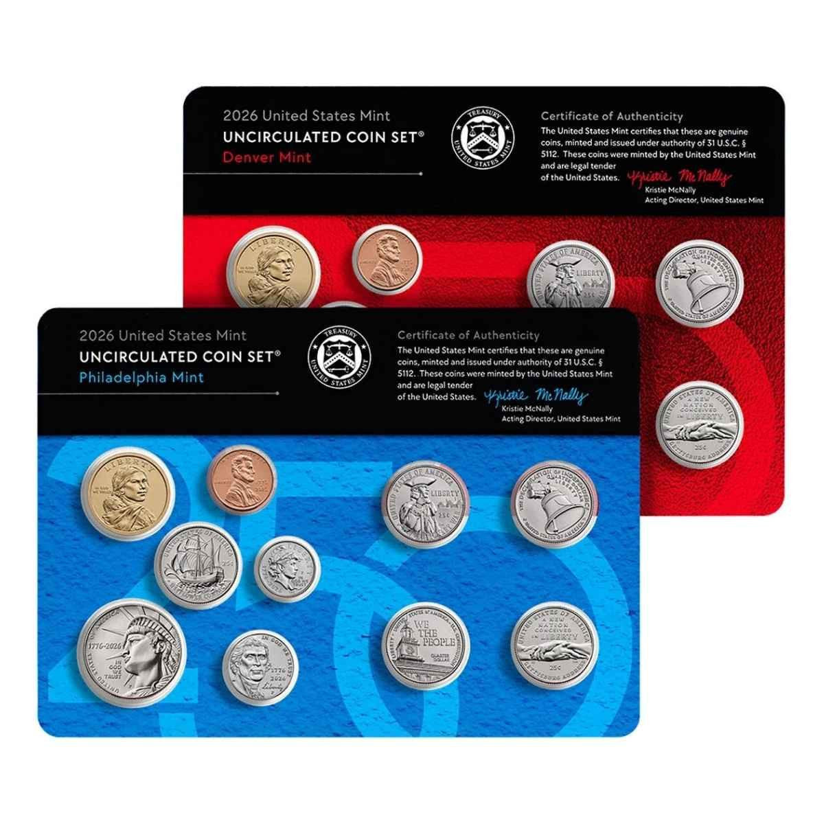 2026 P&D U.S. Mint Set – Uncirculated - 20 Coin America 250 Collection