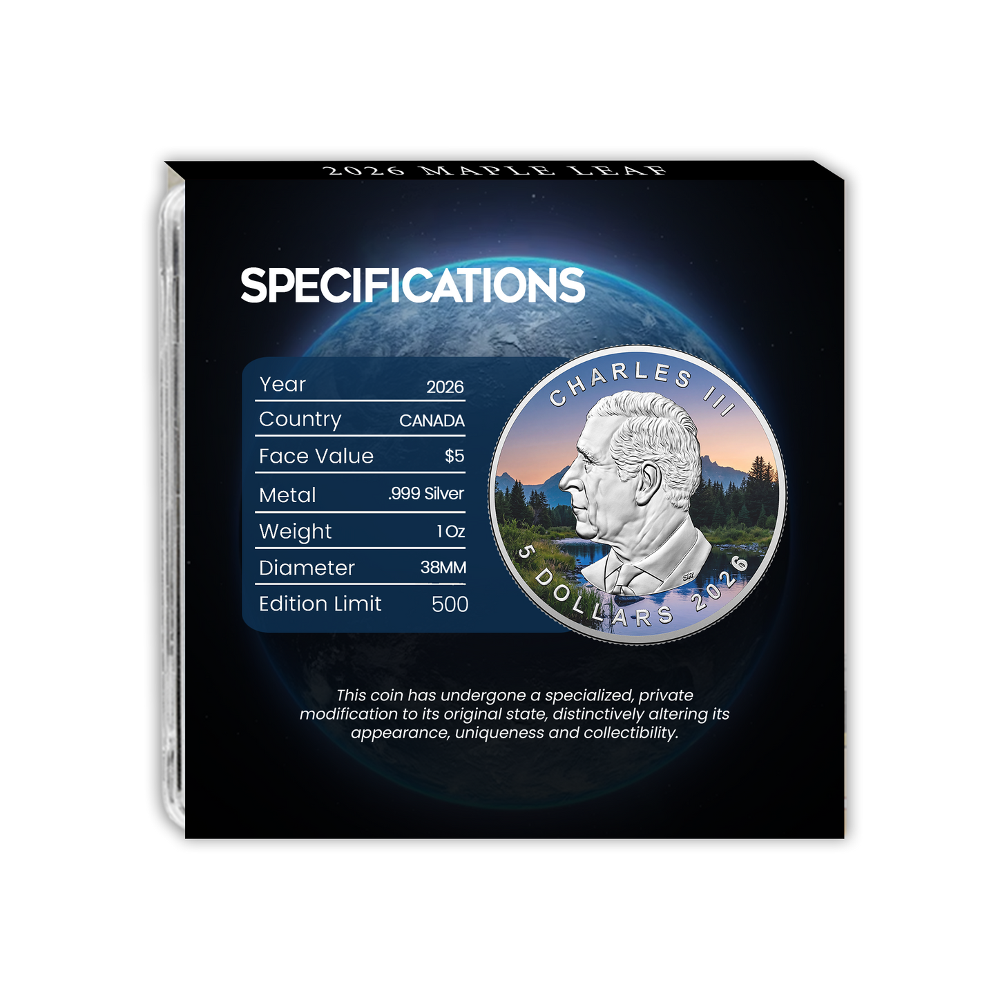 2026 Earth Maple Leaf - Planets of the Solar System Series - CoinsTV