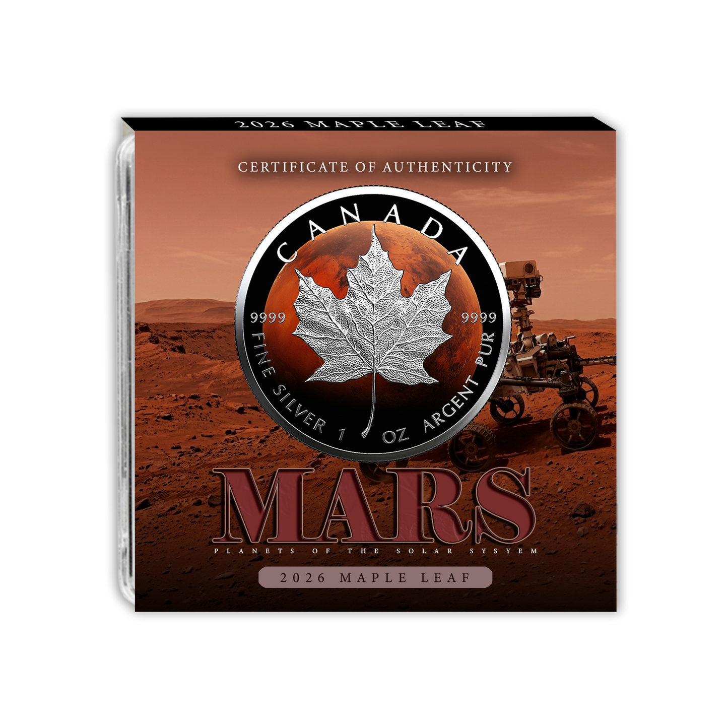 2026 Mars Maple Leaf - Planets of the Solar System Series - CoinsTV