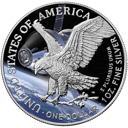 2026 Silver Eagle Artemis II ICG MS70 - First Edition Gold Label