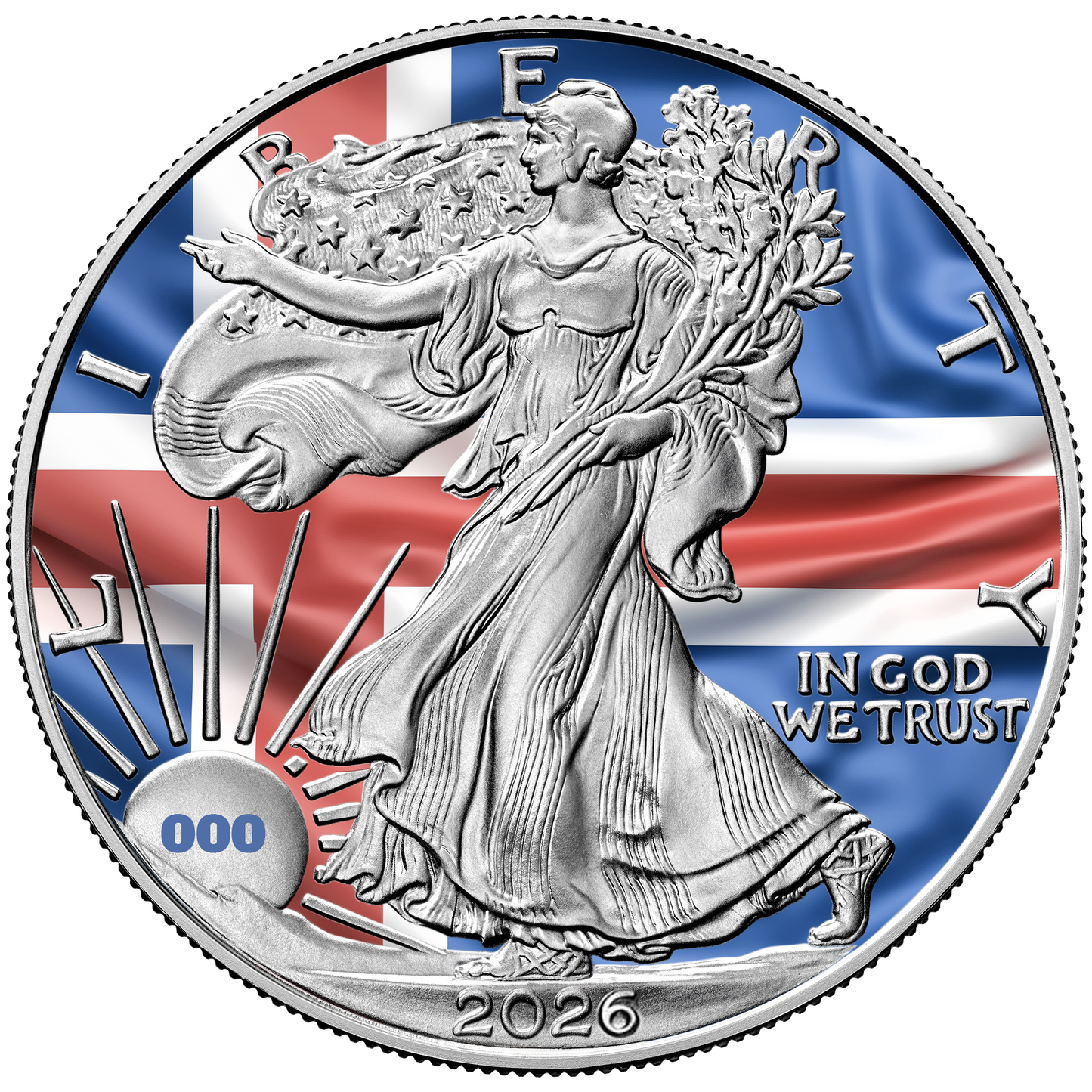 2026 Flags of the World Silver Eagle - Iceland - First Edition