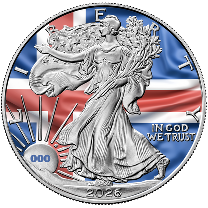 2026 Flags of the World Silver Eagle - Iceland - First Edition