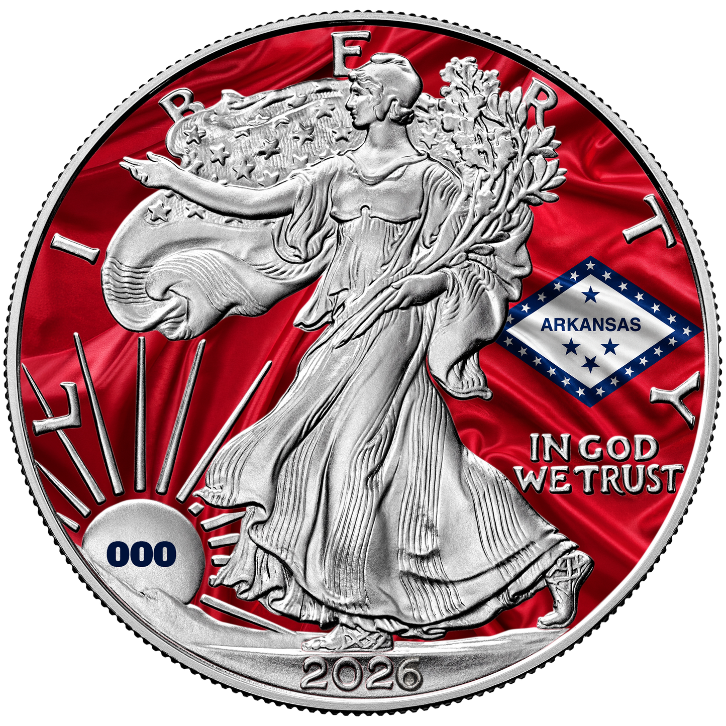 2026 State Flags Silver Eagle - Arkansas Limited Edition