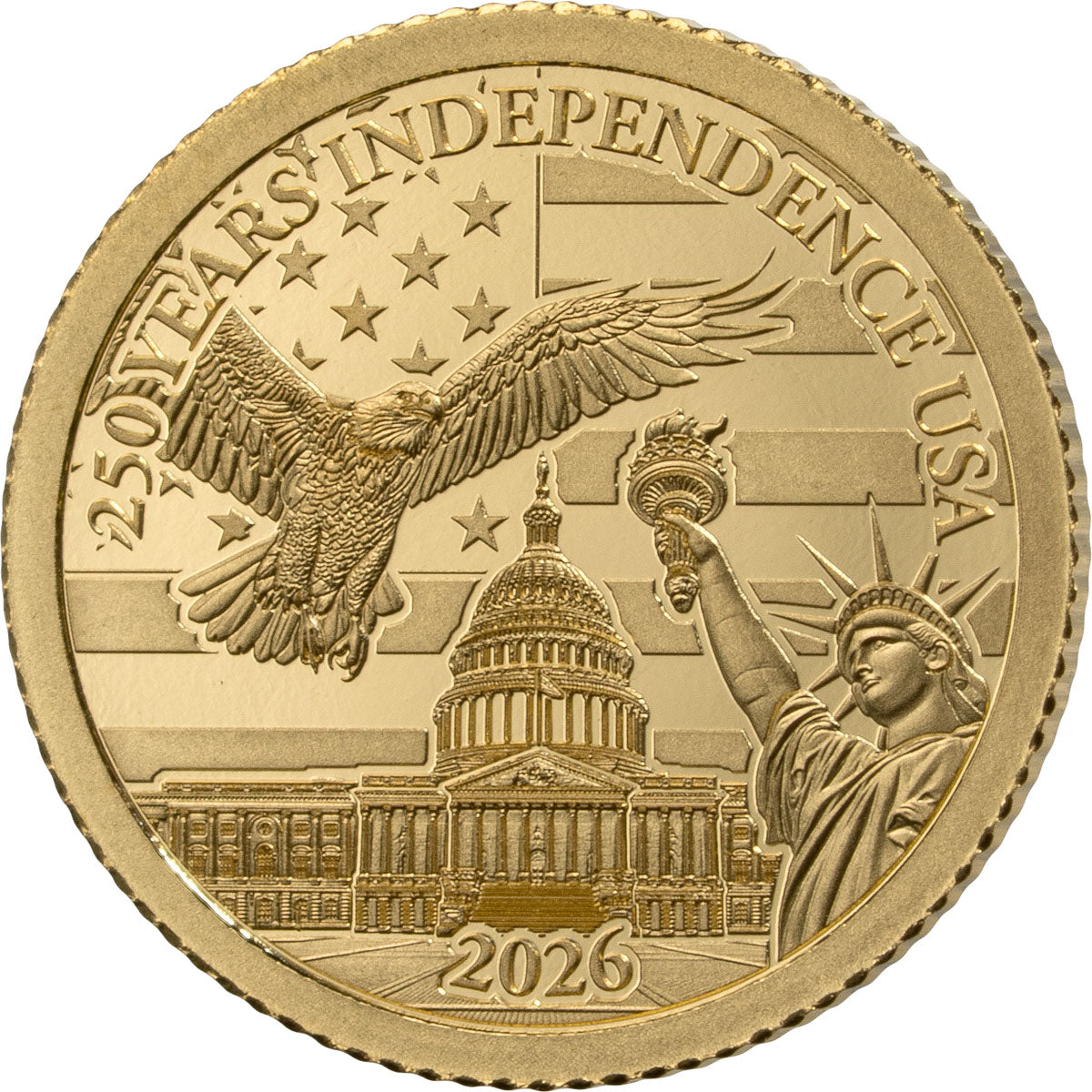 2026 Barbados America 250 Years of Independence 0.5g Gold Coin - CoinsTV
