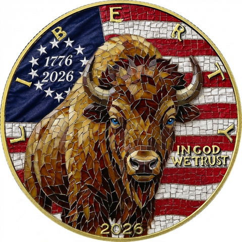 2026 U.S. Eagle Mosaic Bison Edition 1 oz Silver Coin