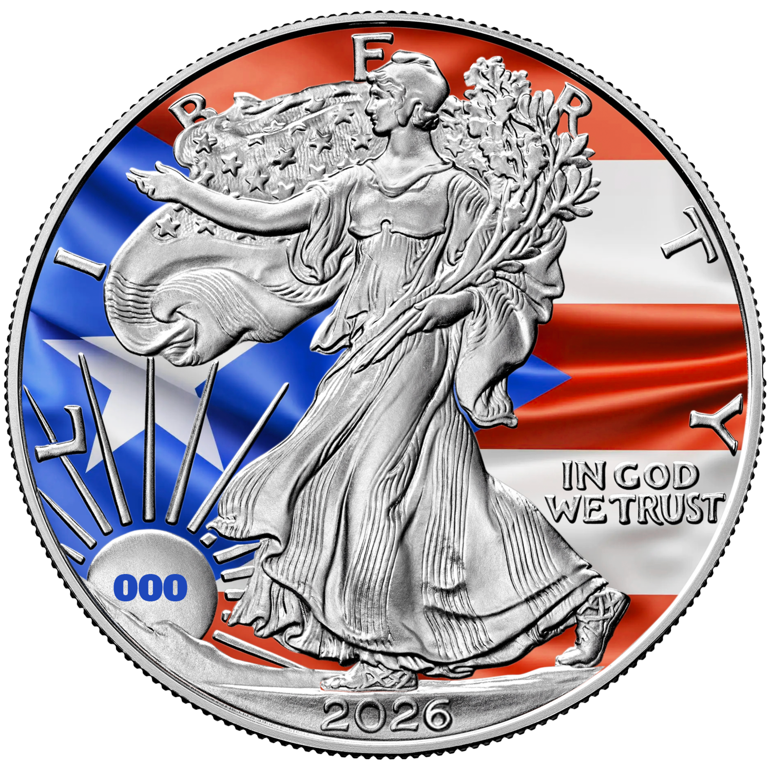 2026 Flags of the World Silver Eagle - Puerto Rico - First Edition - CoinsTV