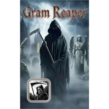 Gram Reaper Colorized 1g Silver Bar in Card
