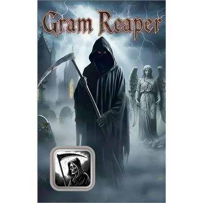 Gram Reaper Colorized 1g Silver Bar in Card
