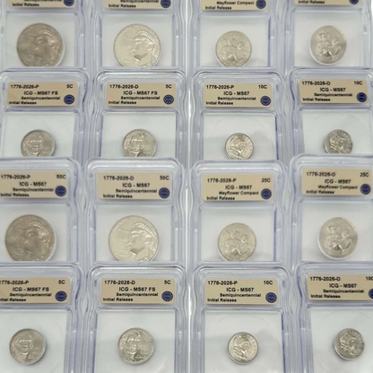 2026 America 250th Semiquincentennial 8-Piece Set P&D - ICG MS67 Initial Release