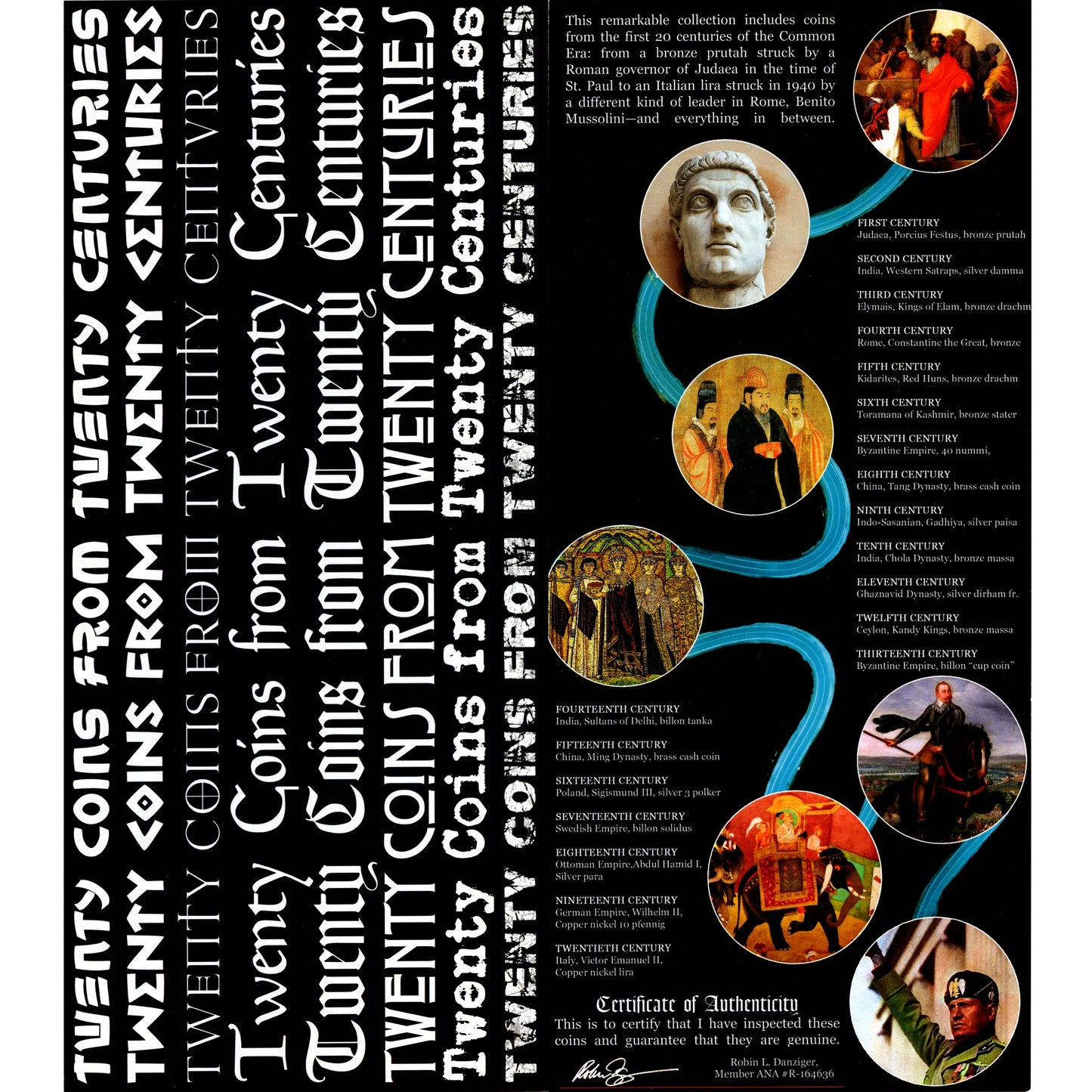 Twenty Coins from Twenty Centuries: Boxed Collection of Coins from the 1st-20th Centuries AD